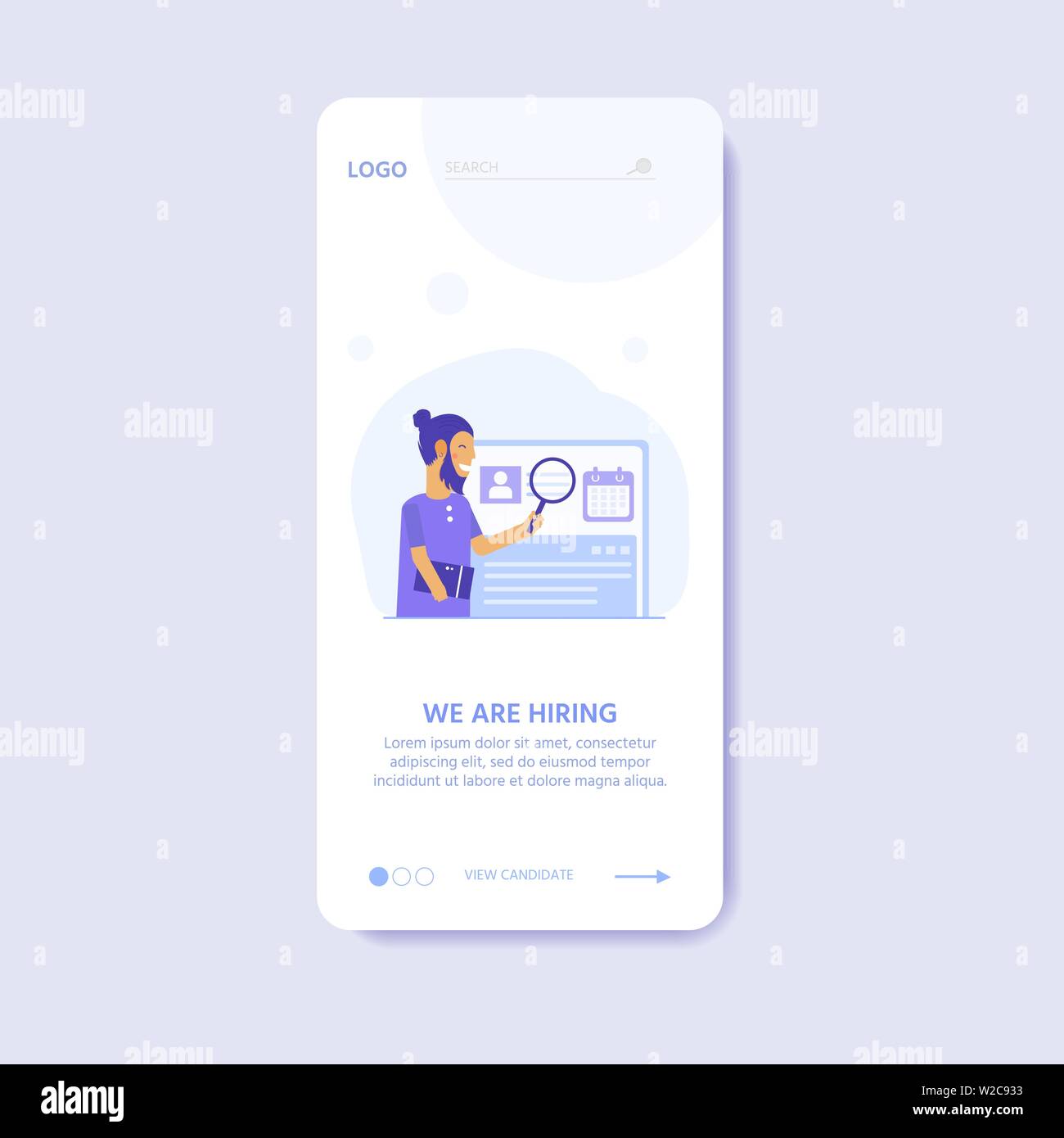 Recruitment Agency Concept With Characters For Documents