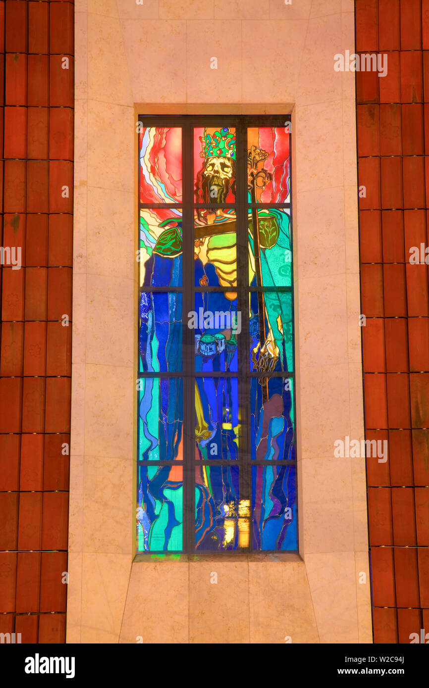 Stained Glass Window Depicting King Casimir The Great by Stanislaw Wyspianski in the WyspianÌski 2000 Pavilion, Krakow, Poland, Europe Stock Photo