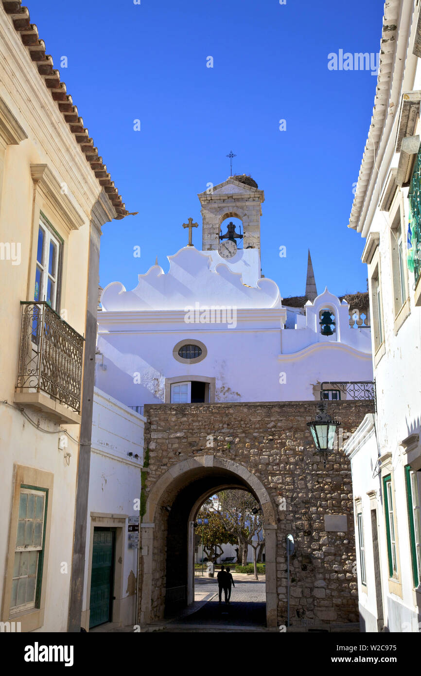 Arco da Vila, Faro, Eastern Algarve, Algarve, Portugal, Europe Stock Photo