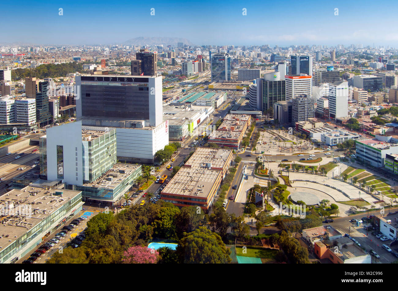 Peru, Lima, San Isidro District, High Rise Office Buidlings Stock Photo