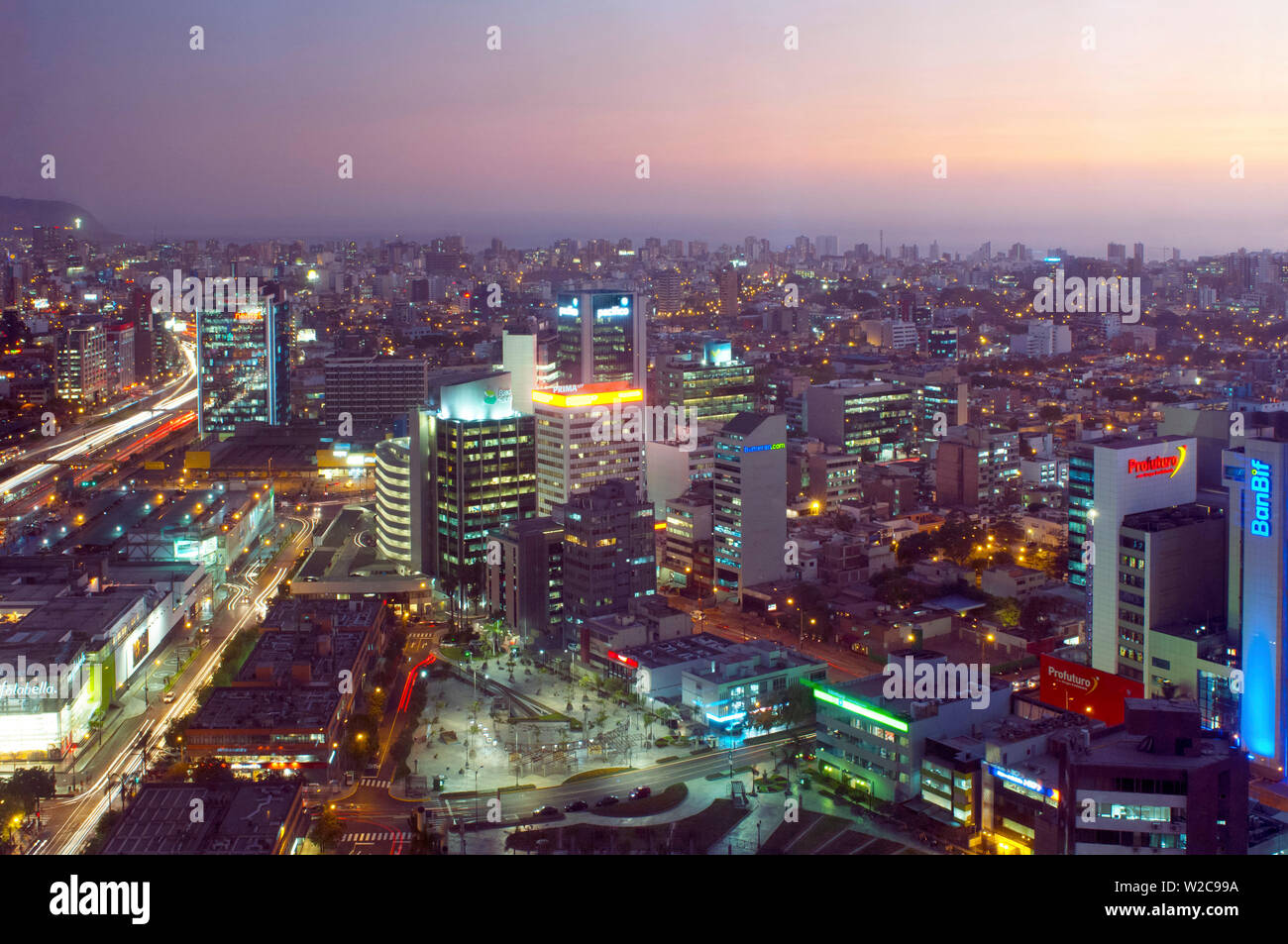 Peru, Lima, San Isidro District, High Rise Office Buidlings Stock Photo