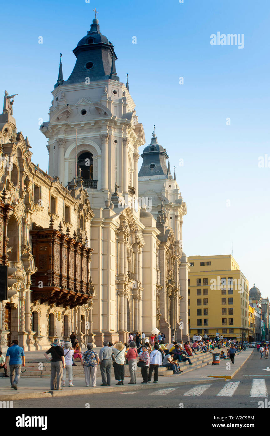 Lima Monuments Peru, Lima, Cathedral Of Lima, 16th Century, Plaza Mayor, Plaza de ...