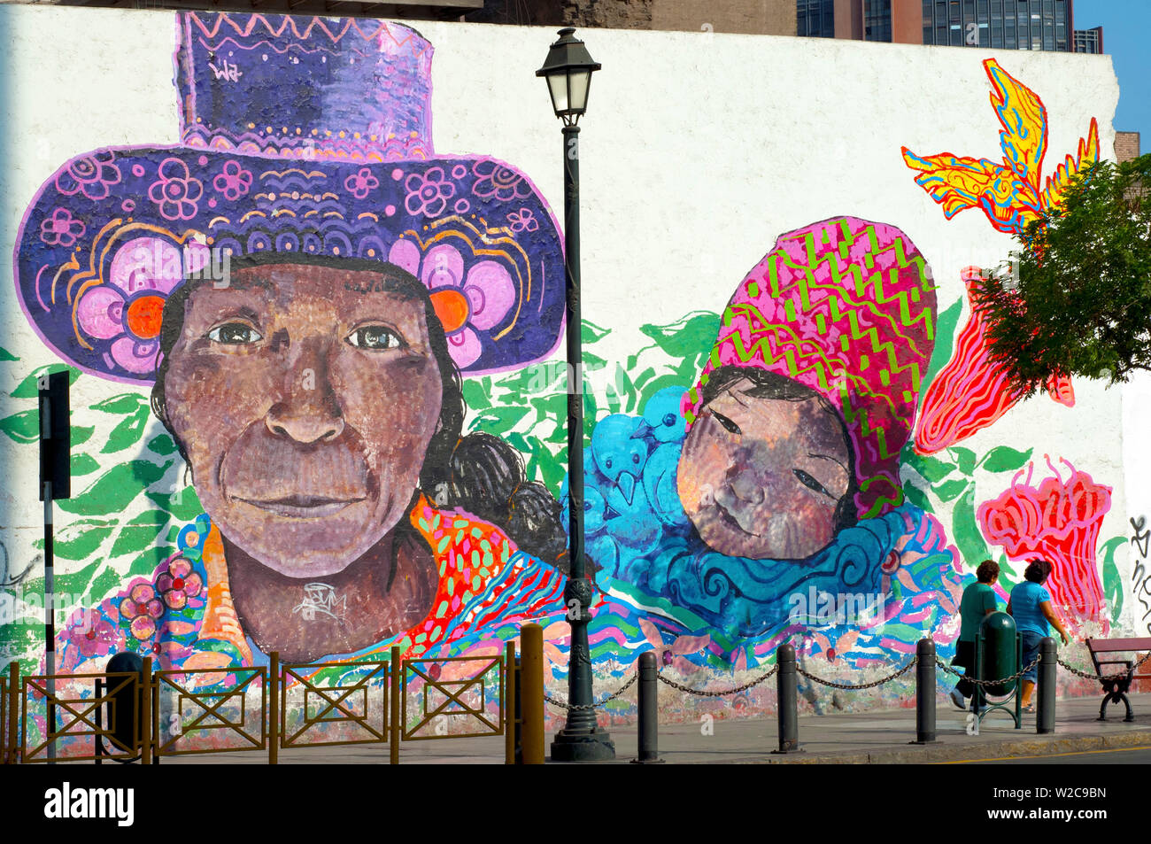 Peru, Lima, Mural, Downtwon Stock Photo Alamy