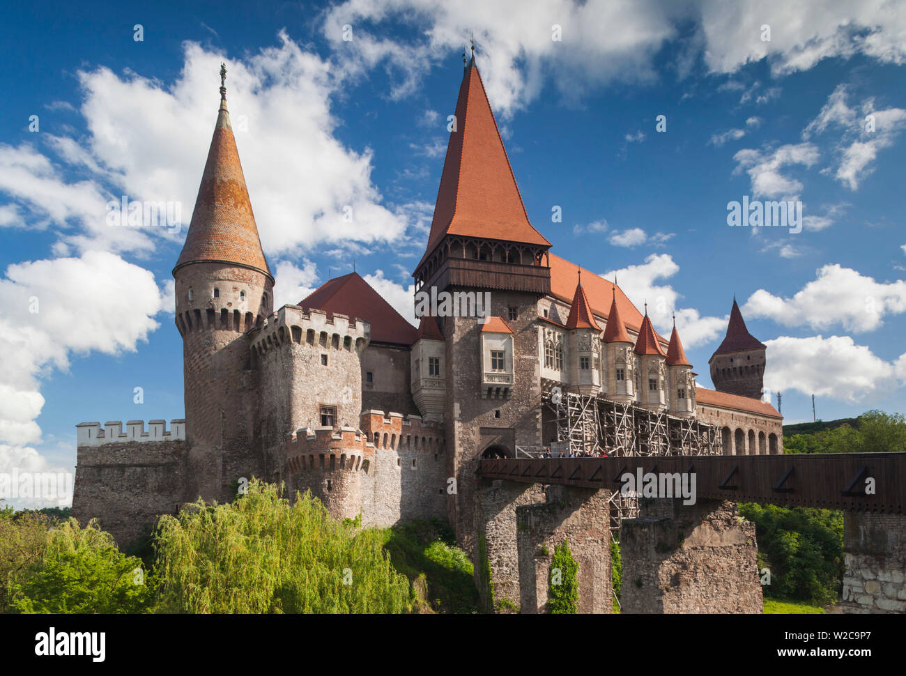 Romania, Transylvania, Hunedoara, Corvin Castle, late afternoon Stock Photo