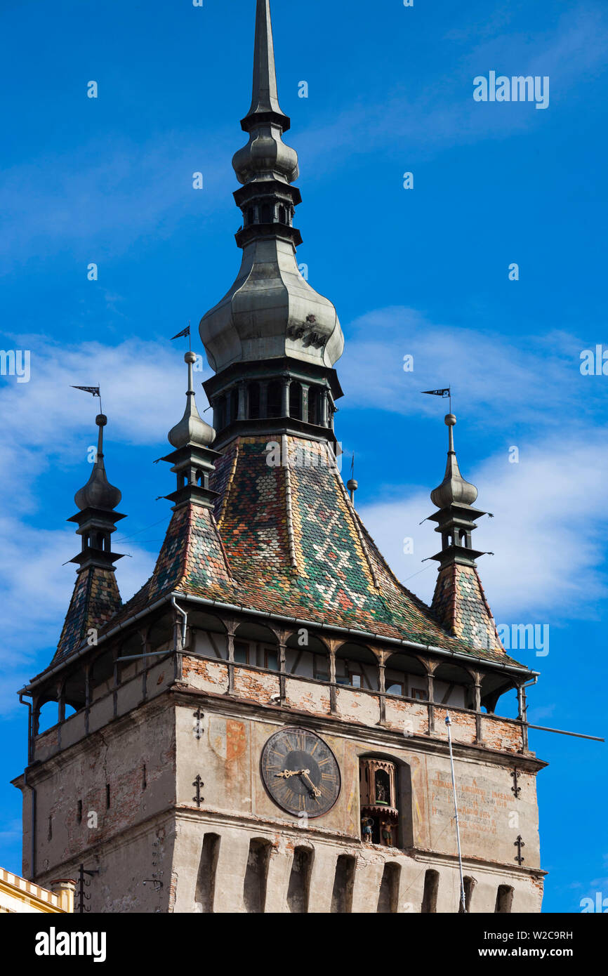 Romania transylvania sighisoara clock tower hires stock photography