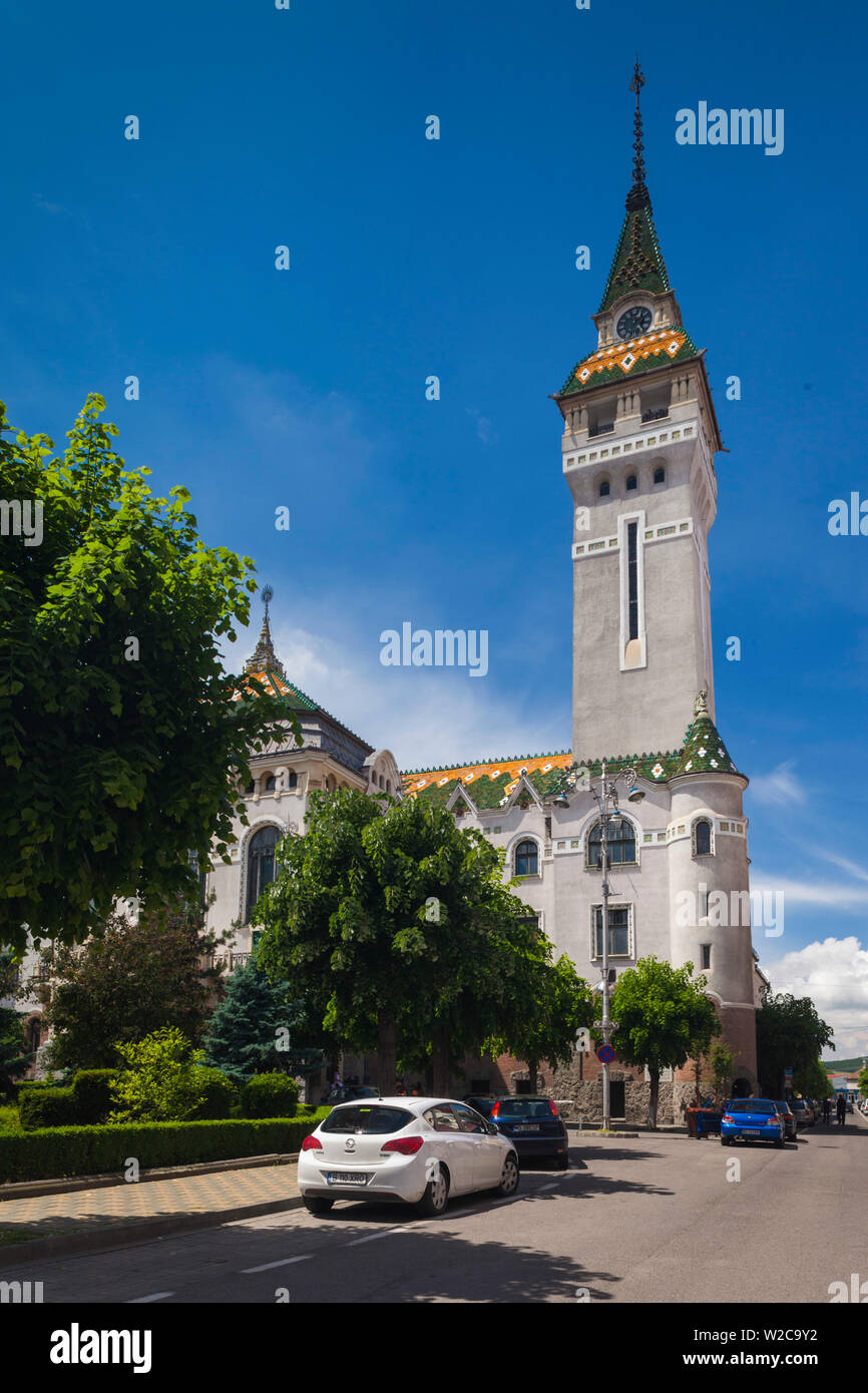 Romania, Transylvania, Targu Mures, county council building and tower Stock Photo