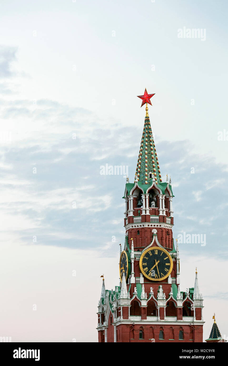 The Kremlin clocktower in Red Square, Moscow, Russia Stock Photo