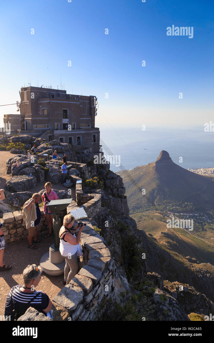 South Africa, Western Cape, Cape Town, Ciy view from Table Mountain Stock Photo