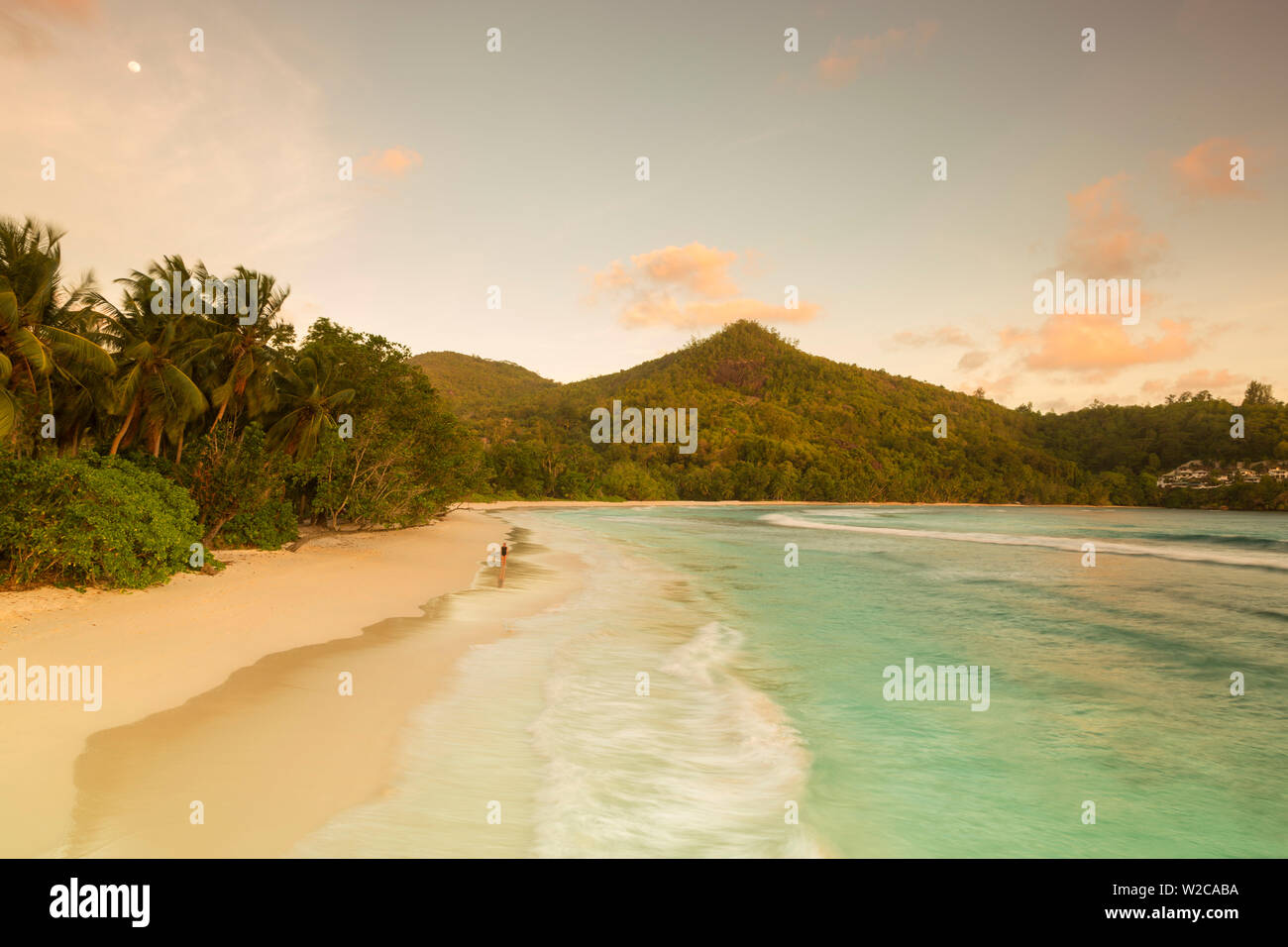 Tropical beach, southern Mahe, Seychelles Stock Photo