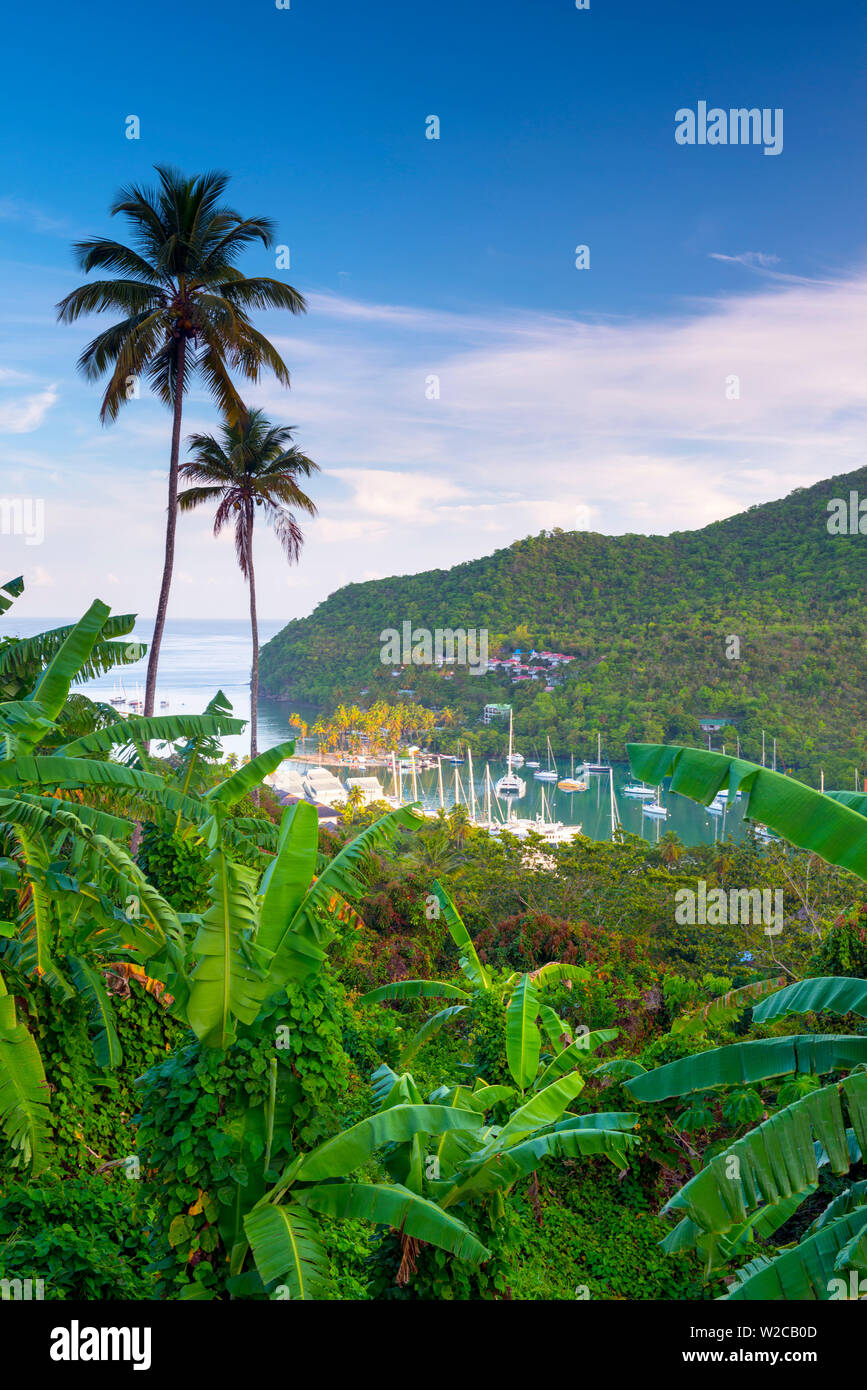 Caribbean, St Lucia, Marigot, Marigot Bay Stock Photo