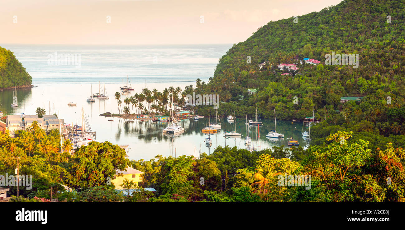 Caribbean, St Lucia, Marigot, Marigot Bay Stock Photo