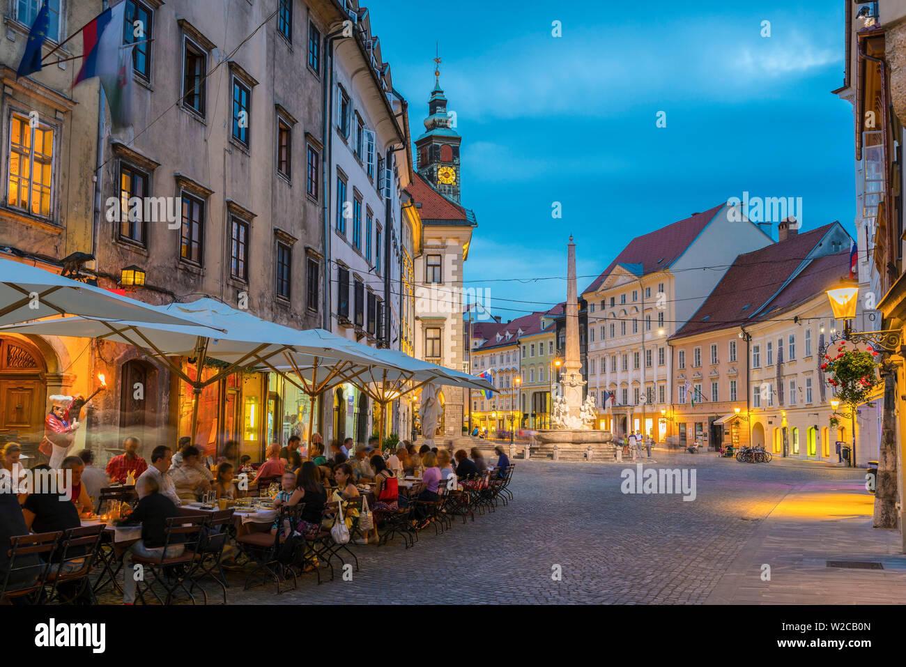 Slovenia, Ljubljana, Old Town, Mestni Trg Stock Photo