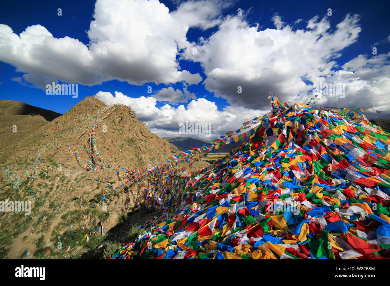 View from Yumbu Lakhang (Yungbulakang Palace), Lhoka (Shannan) Prefecture, Tibet, China Stock Photo