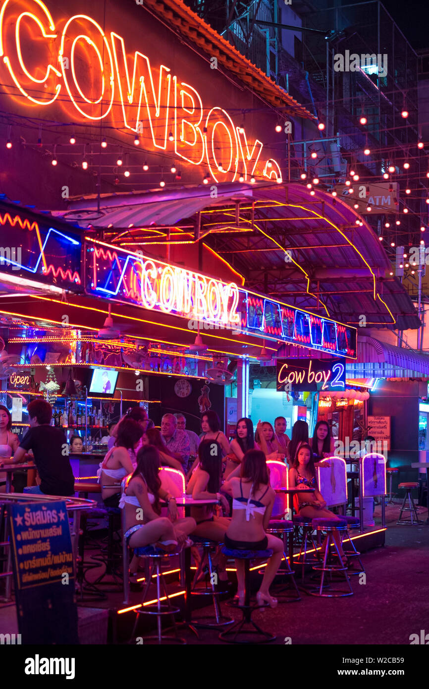 Go-Go Bar at Soi Cowboy, Sukhumvit, Bangkok, Thailand Stock Photo