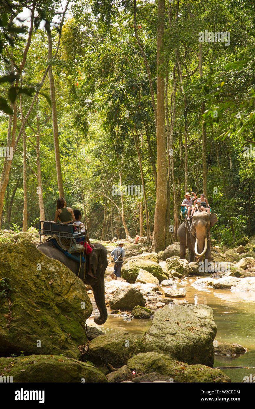 Elephant ride, Na Mueang Waterfall, Koh Samui, Thailand Stock Photo Alamy