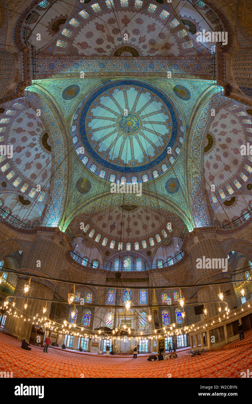 Turkey, Istanbul, Sultanahmet, The Blue Mosque (Sultan Ahmed Mosque or Sultan Ahmet Camii) Stock Photo