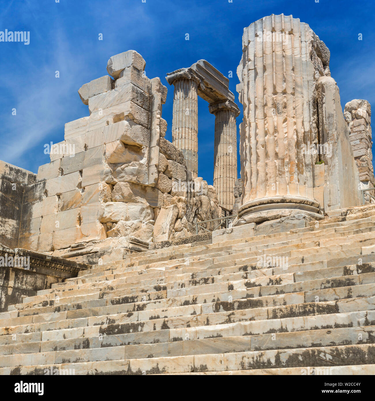 Ruins of ancient Temple of Apollo, Didyma, Aydin Province, Turkey Stock Photo