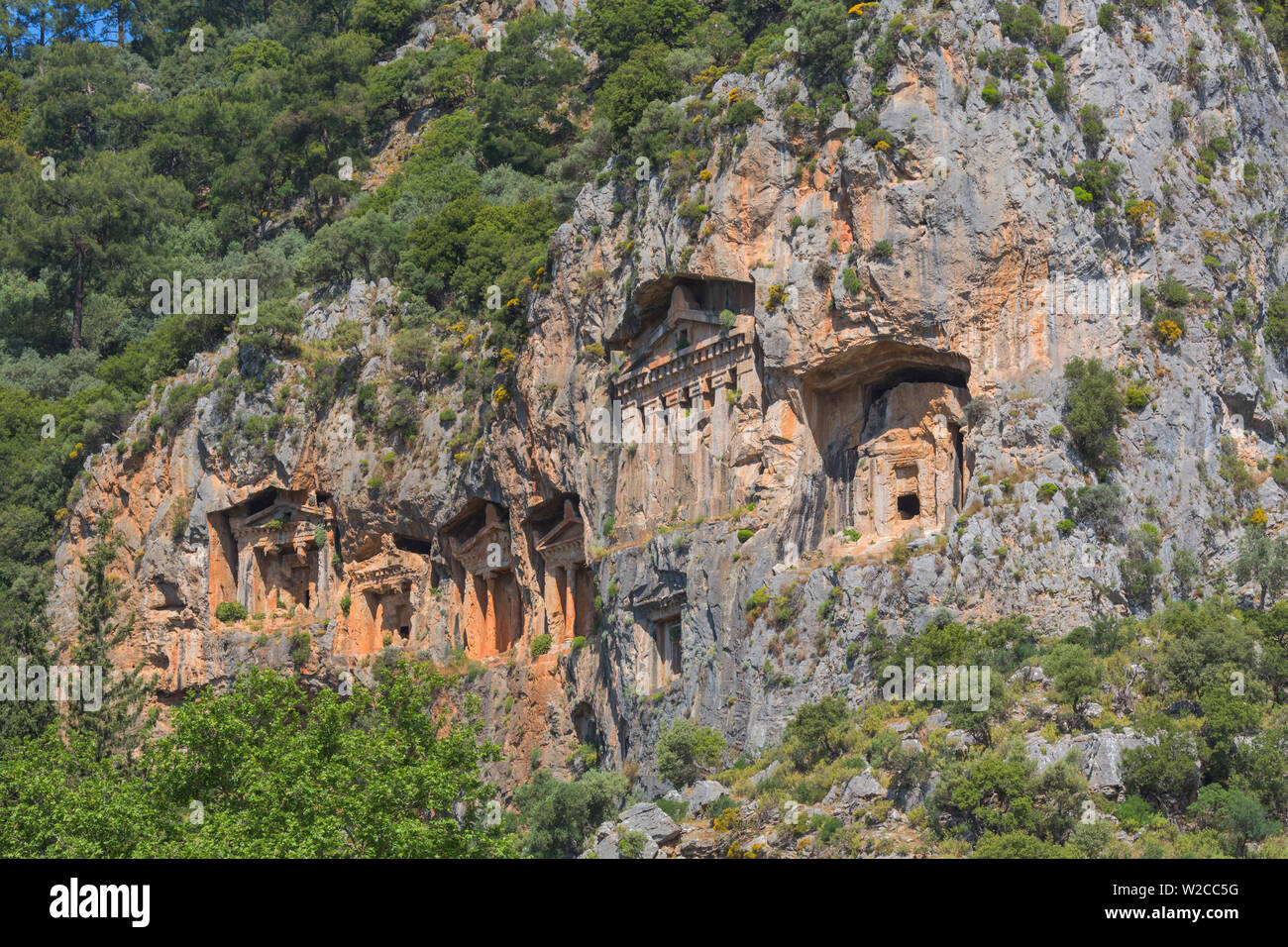 Lycian tombs, Dalyan, Mugla Province, Turkey Stock Photo