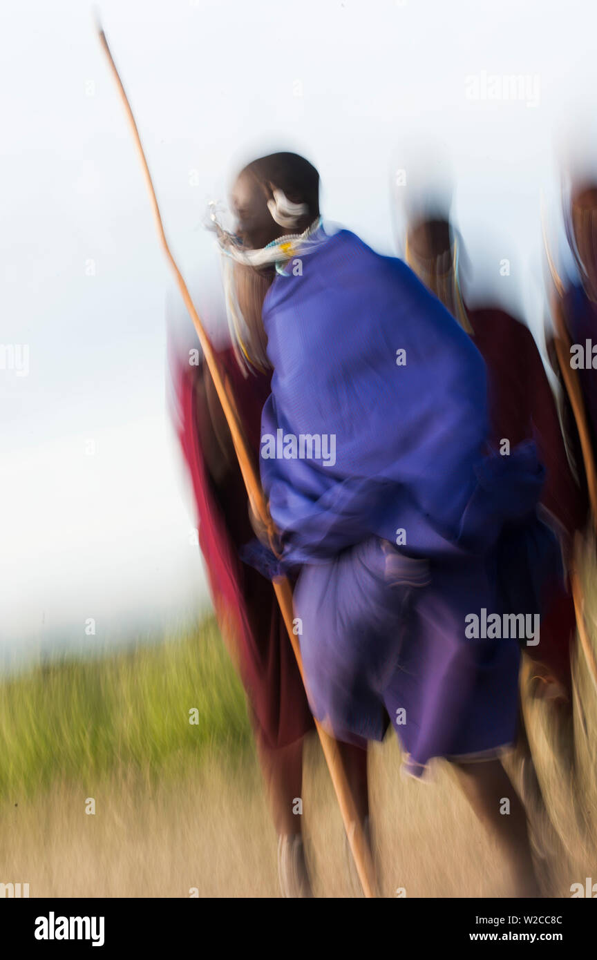 Maasai dancers, Loliondo area, near Serengeti, Tanzania Stock Photo