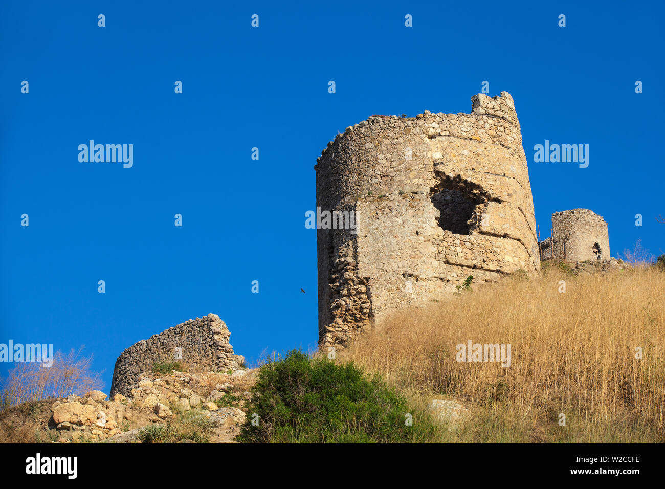 Ukraine, Crimea, Balaklava, Fortress ruins Stock Photo