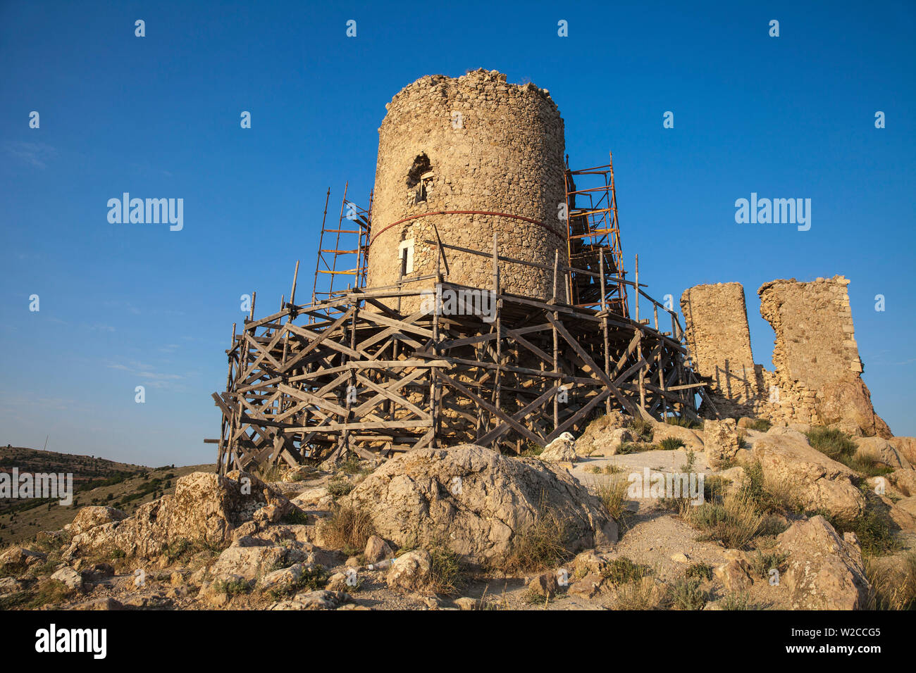 Ukraine, Crimea, Balaklava, Cembalo Fortress Stock Photo