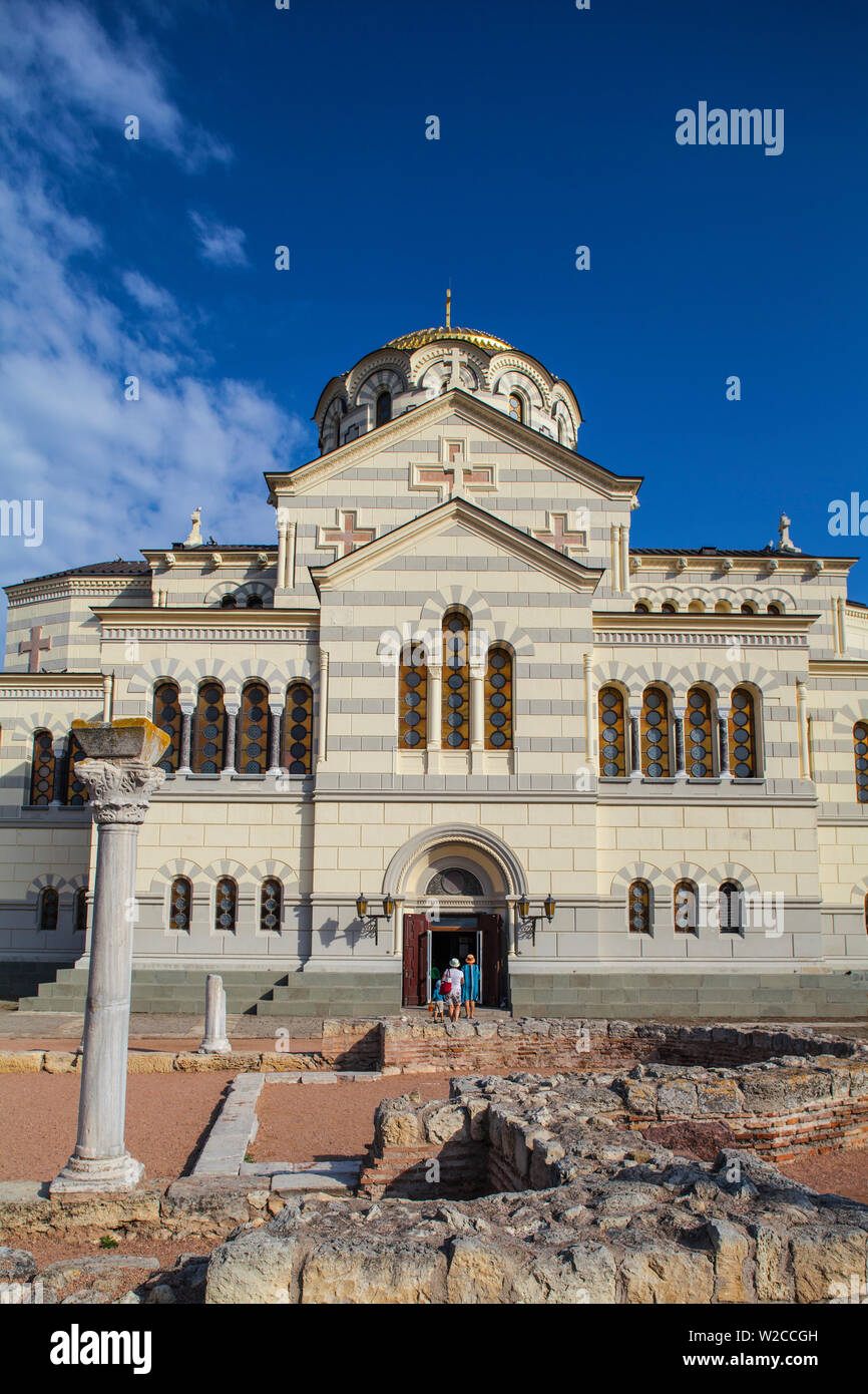 Ukraine, Crimea, Sevastopol, Khersoness, St Vladimir's Cathedral Stock Photo