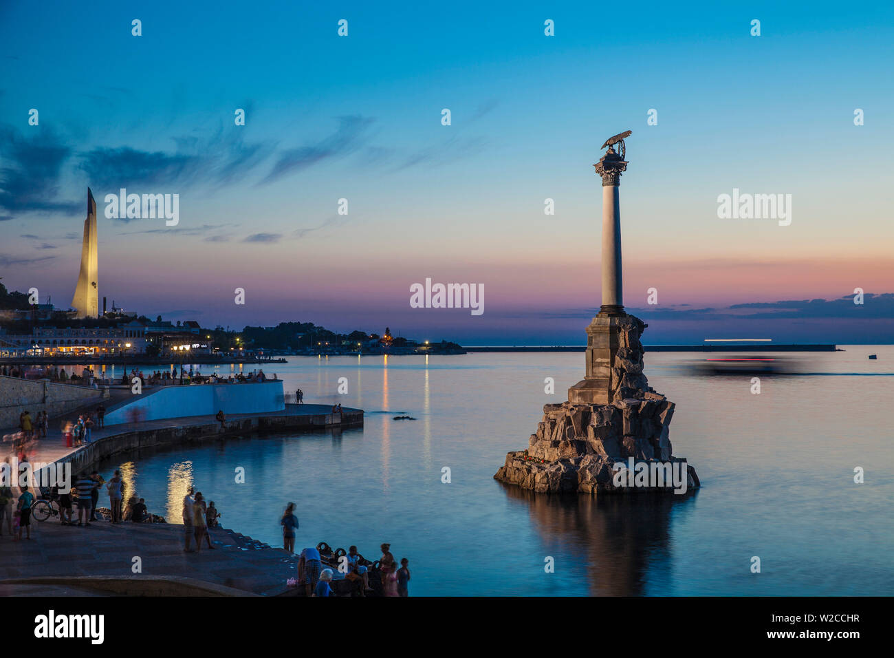 Ukraine, Crimea, Sevastopol, Eagle Column - Monument to the Scuttled Ships Stock Photo