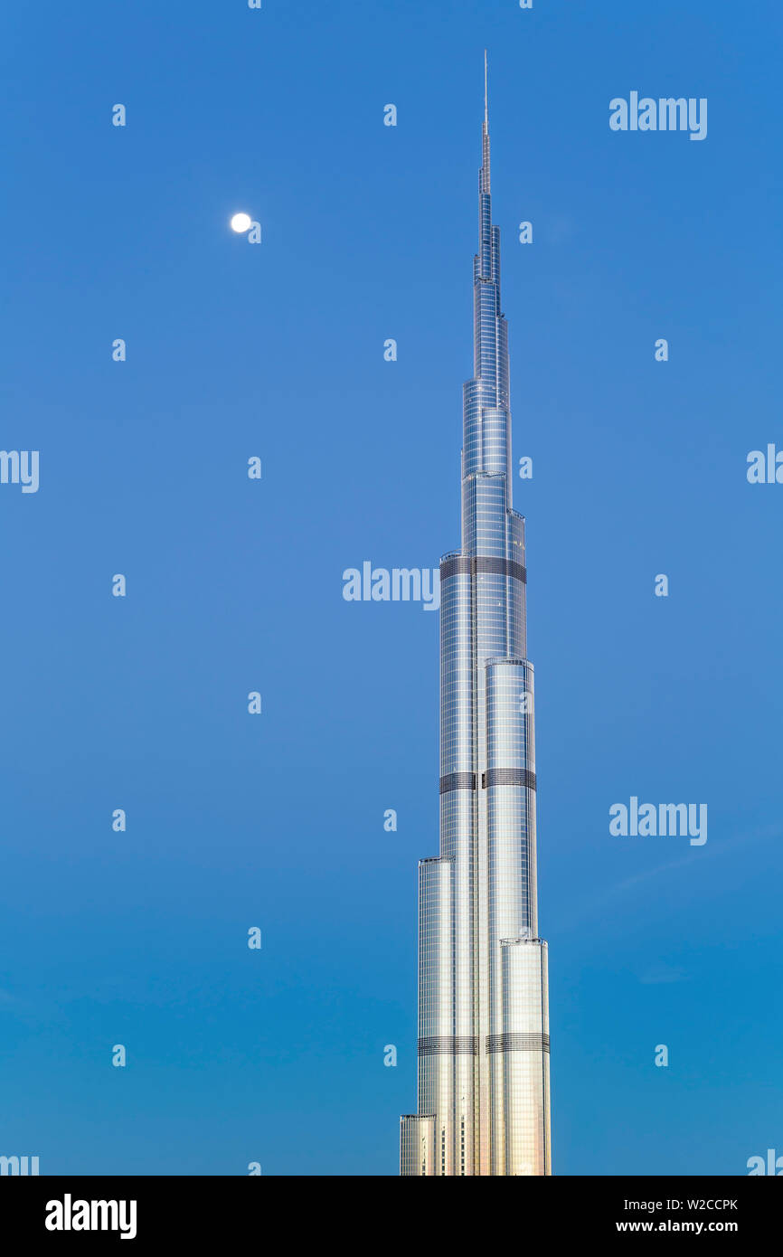 The Burj Khalifa Dubai, a Futuristic Modern Design Structure, the Burj Khalifa was completed in 2010 and is the worlds tallest building, Dubai, UAE Stock Photo