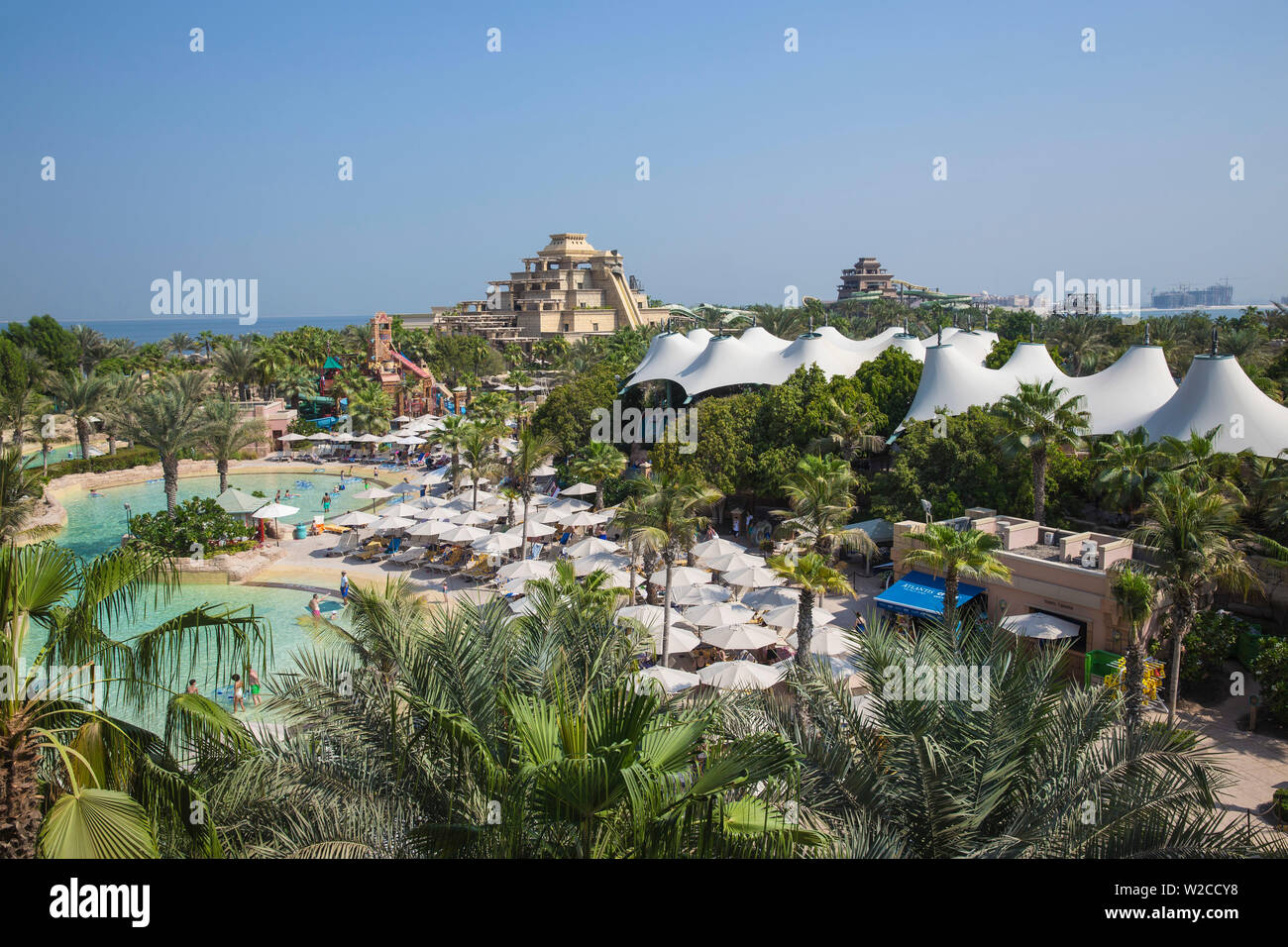 United Arab Emirates, Dubai, Palm Jumeirah island, Atlantis the Palm, Aquaventure Waterpark Stock Photo