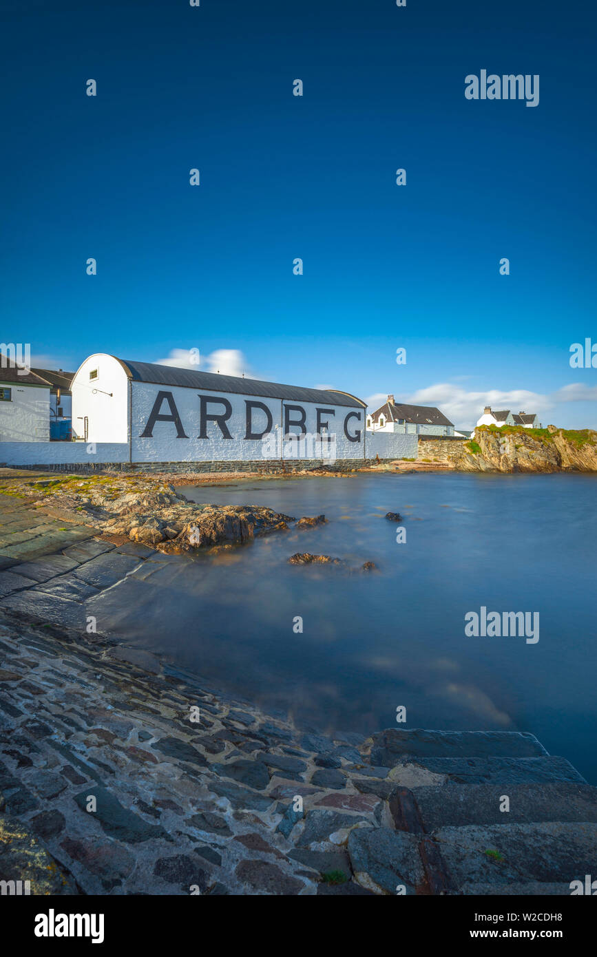 UK, Scotland, Argyll and Bute, Islay, Ardbeg Whisky Distillery Stock Photo