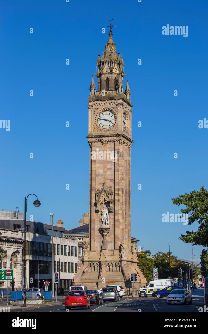 United Kingdom, Northern Ireland, Belfast, Albert Memorial Clock Stock Photo