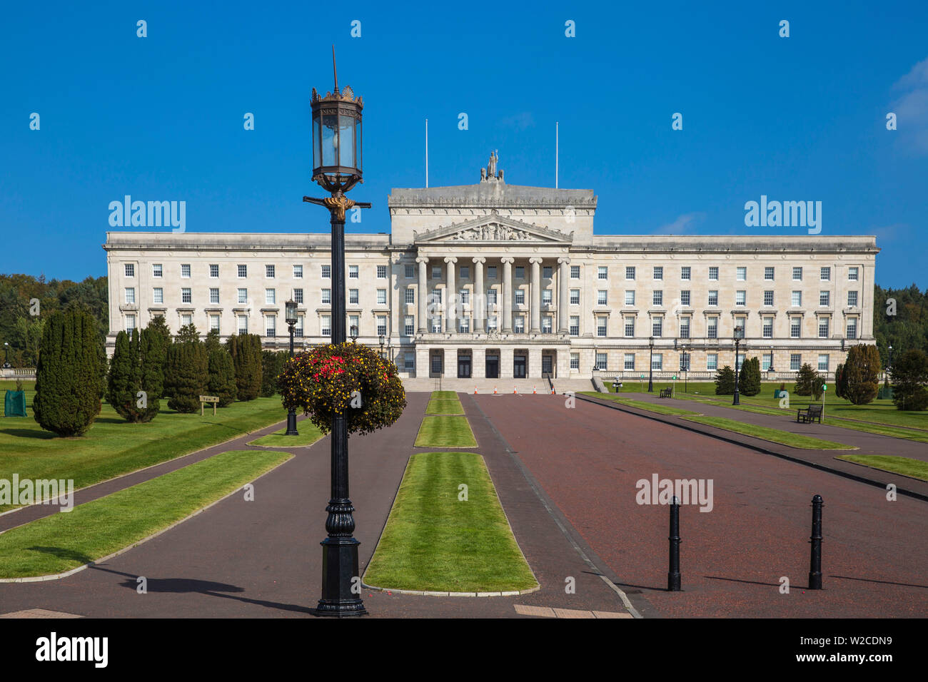 United Kingdom, Northern Ireland, Belfast, Stormont Parliament Buildings home to the Northern Ireland Assembly Stock Photo