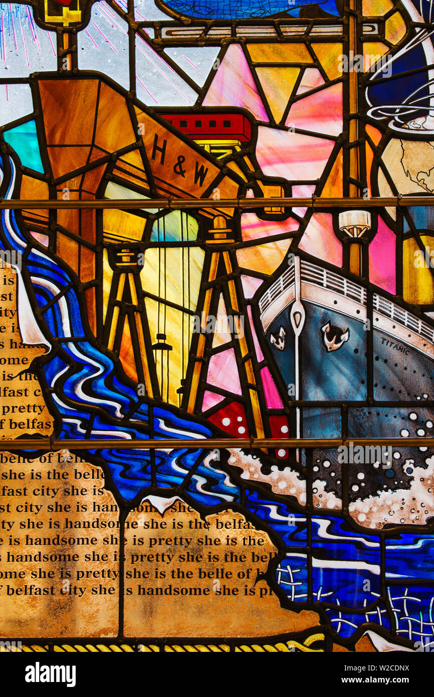 United Kingdom, Northern Ireland, Belfast, City Hall, Stained glass