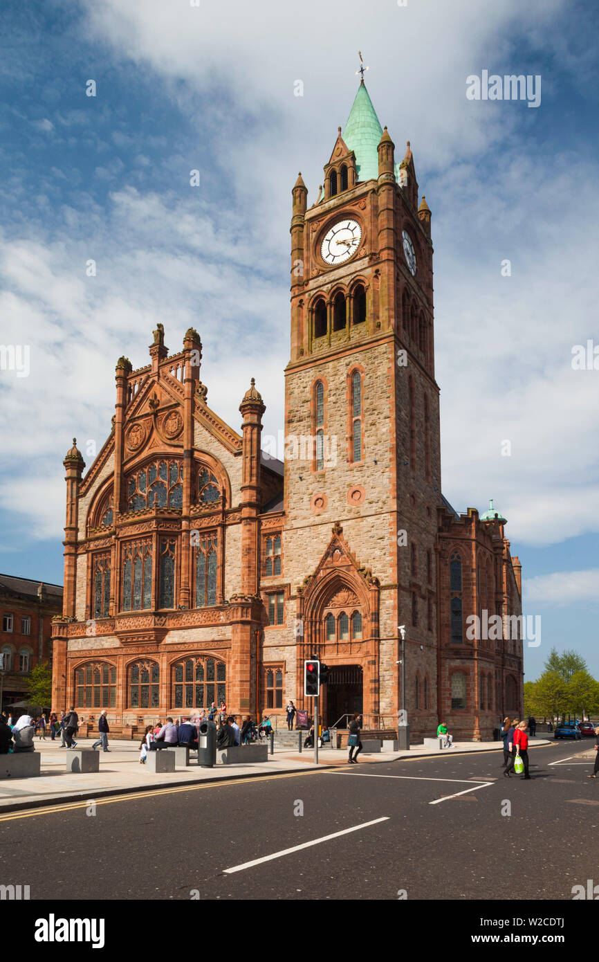 UK, Northern Ireland, County Londonderry, Derry, Guildhall Building Stock Photo