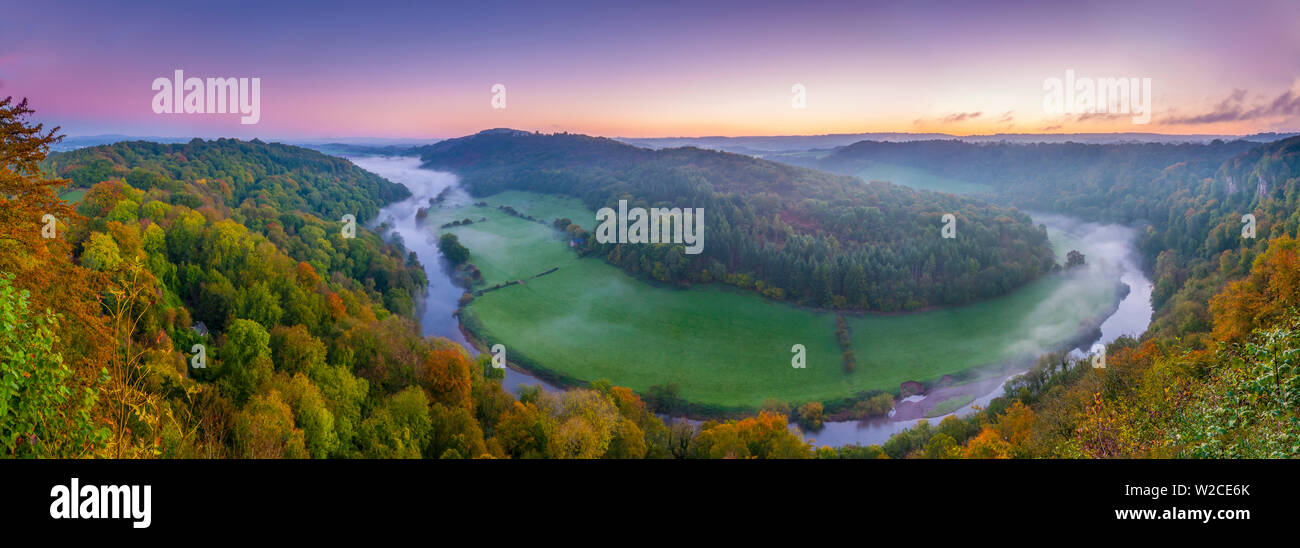 UK, England, Herefordshire, view north along River Wye from Symonds Yat Rock Stock Photo