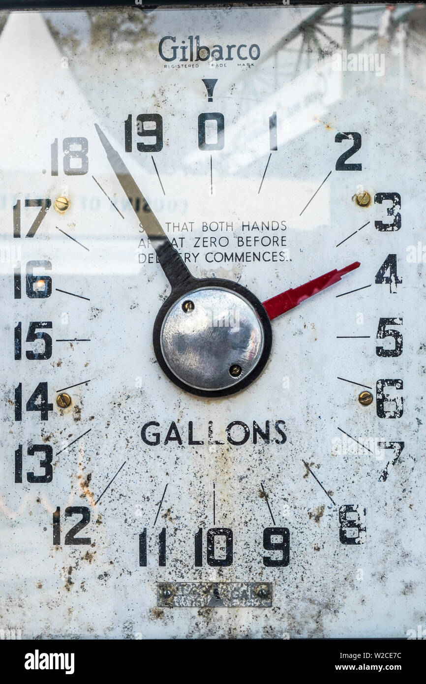 Old petrol pump in Gallons, UK Stock Photo