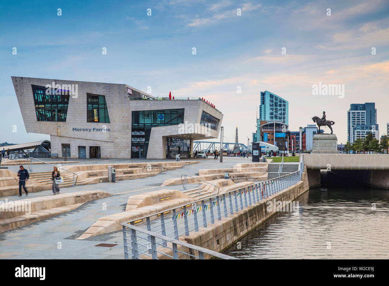 United Kingdom, England, Merseyside, Liverpool, Pier Head, View of Mersey Ferry Terminal Stock Photo