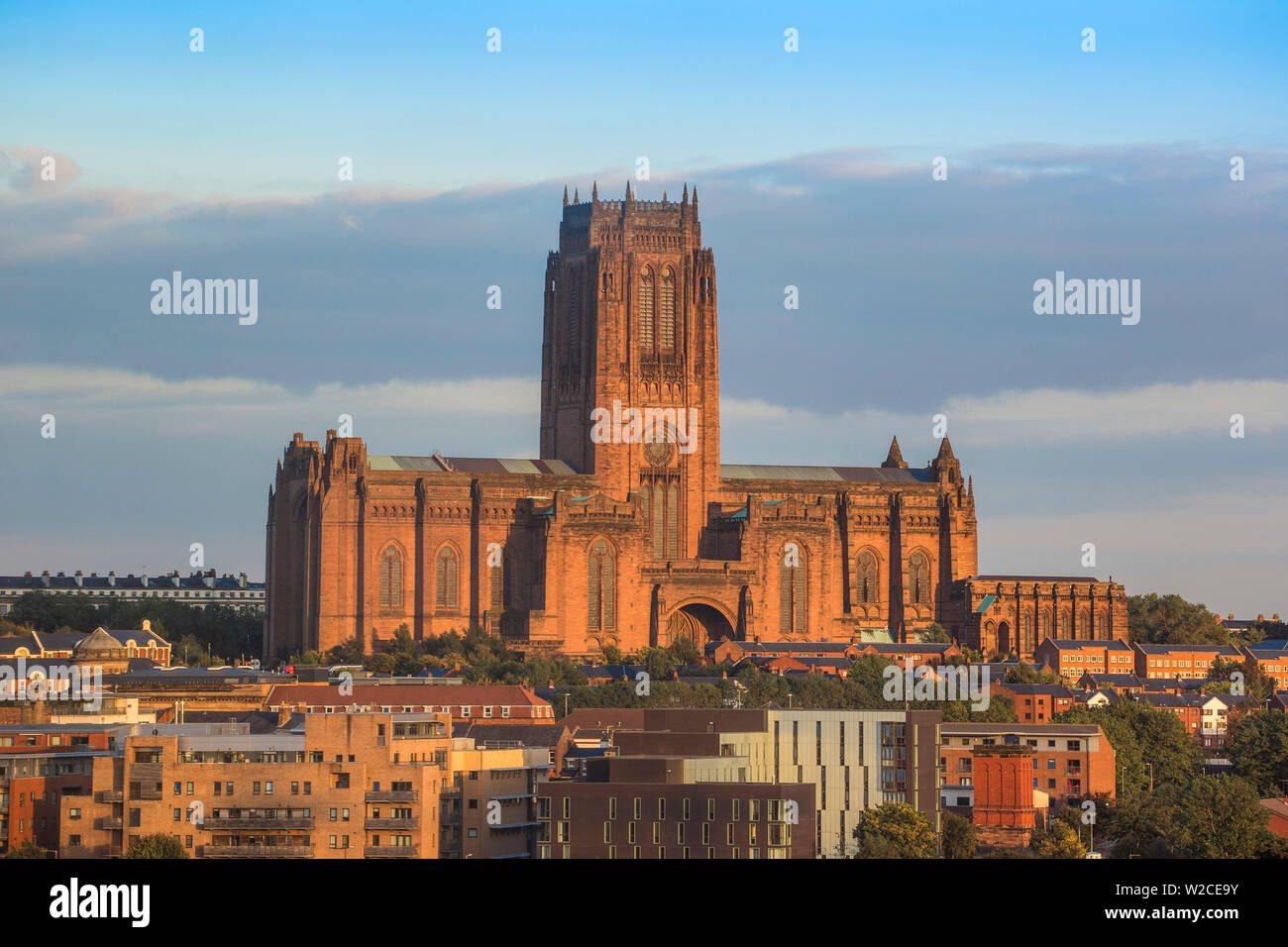 United Kingdom, England, Merseyside, Liverpool, View of Liverpool Cathedral built on St James Mount Stock Photo