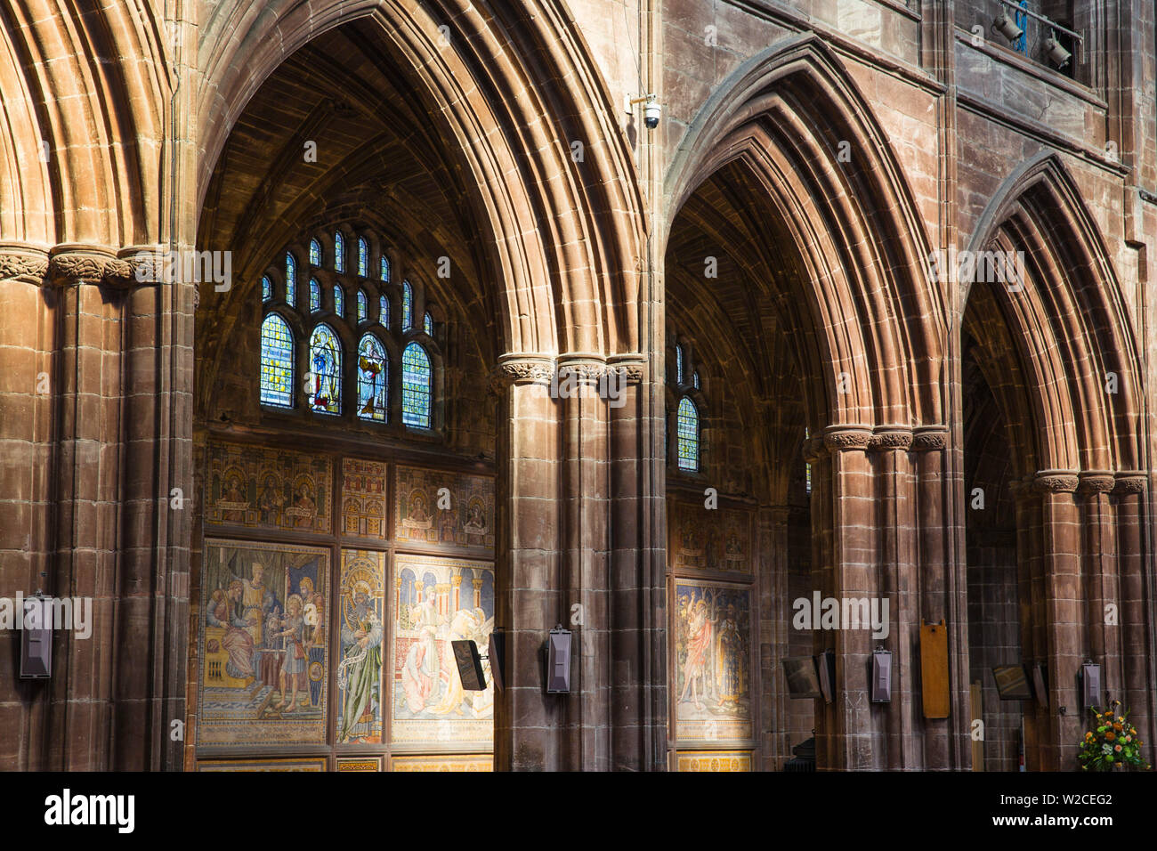 United Kingdom, England, Cheshire, Chester, Chester Cathedral, Frescoes Stock Photo