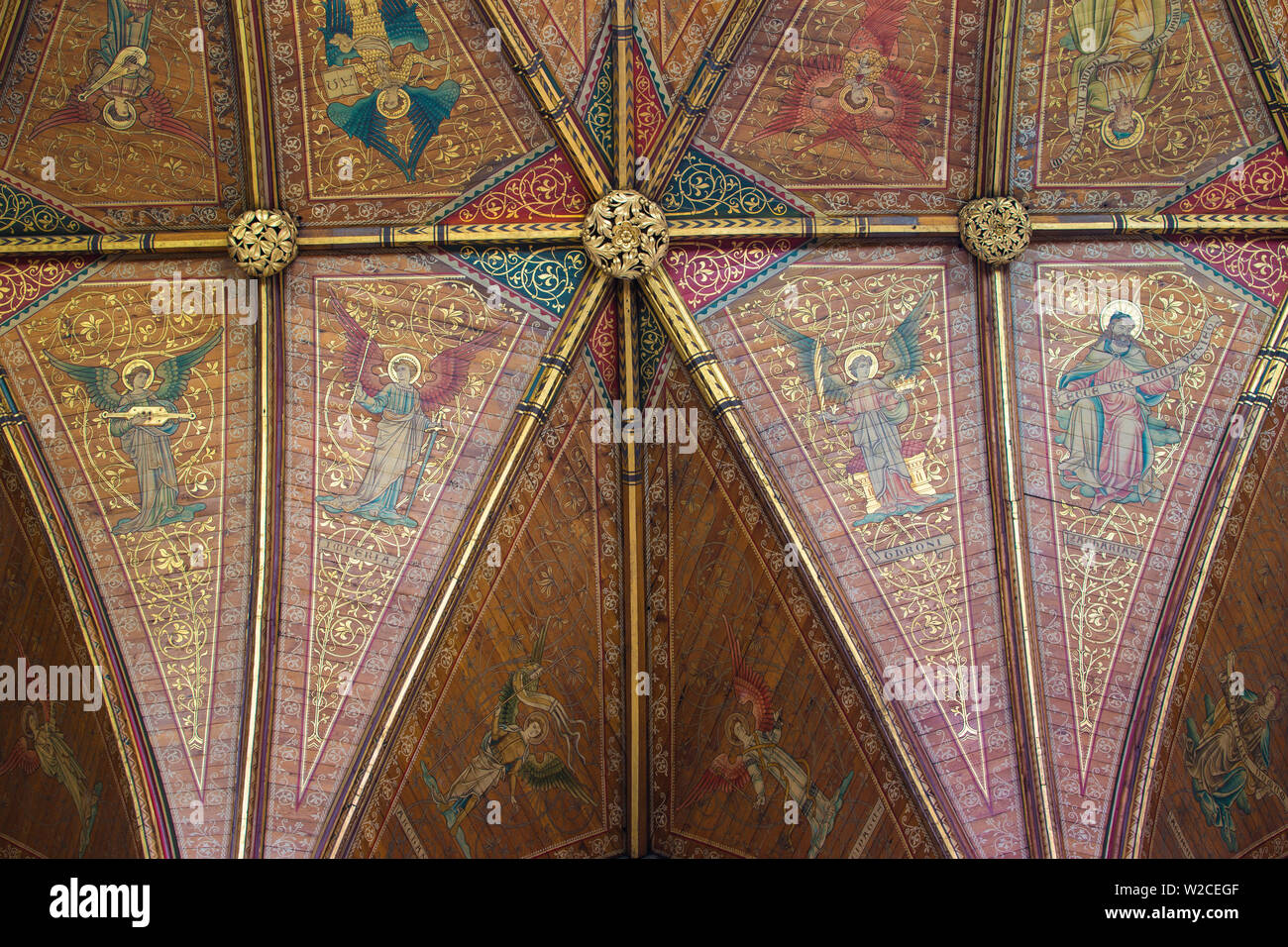United Kingdom, England, Cheshire, Chester, Chester Cathedral ceiling Stock Photo