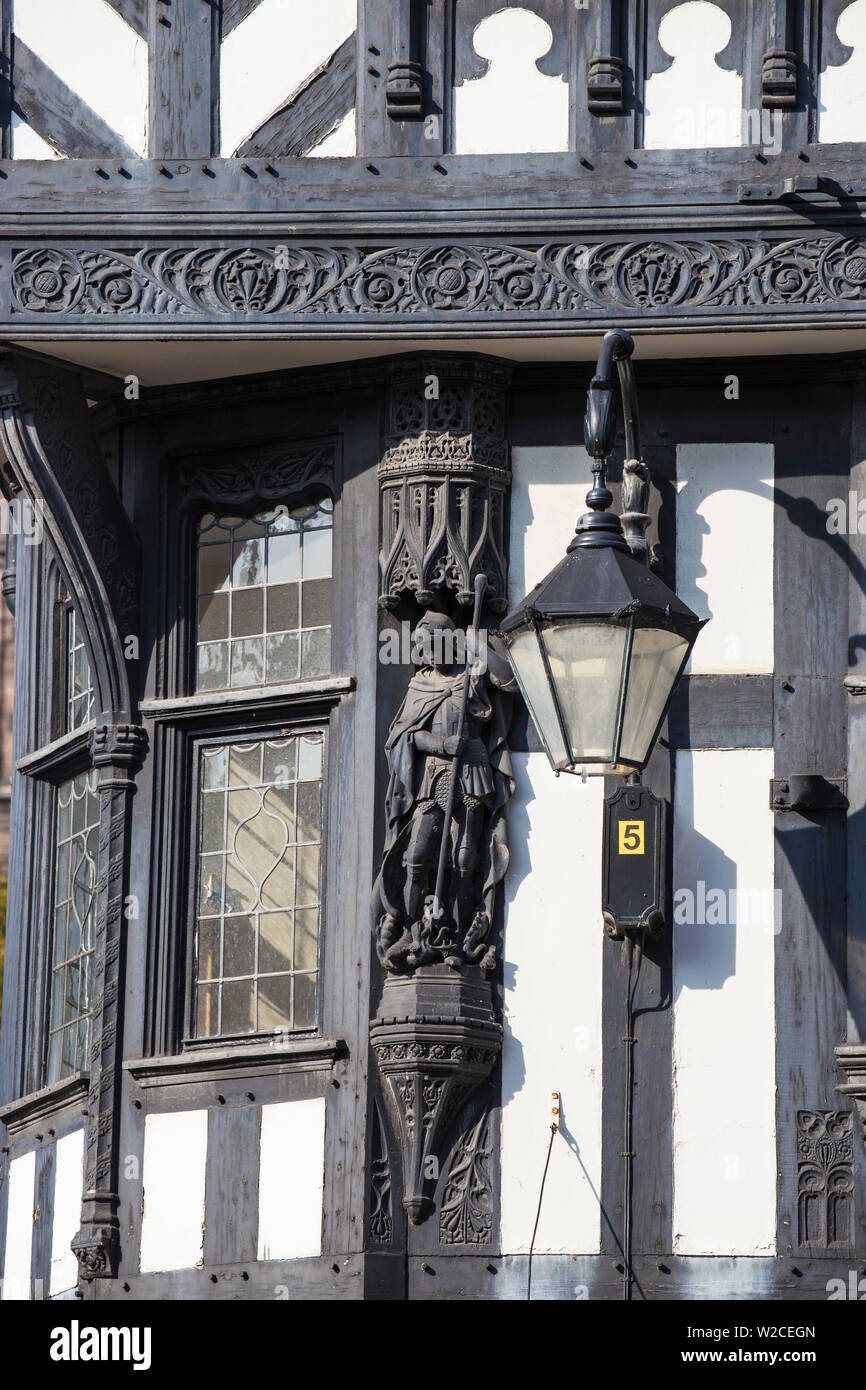United Kingdom, England, Cheshire, Chester, Tudor buildings on Eastgate Street Stock Photo