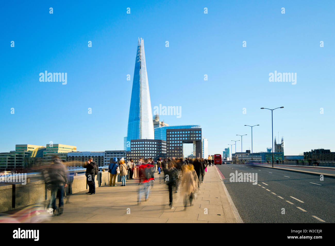 UK, England, London, London Bridge and The Shard, Commuters Stock Photo