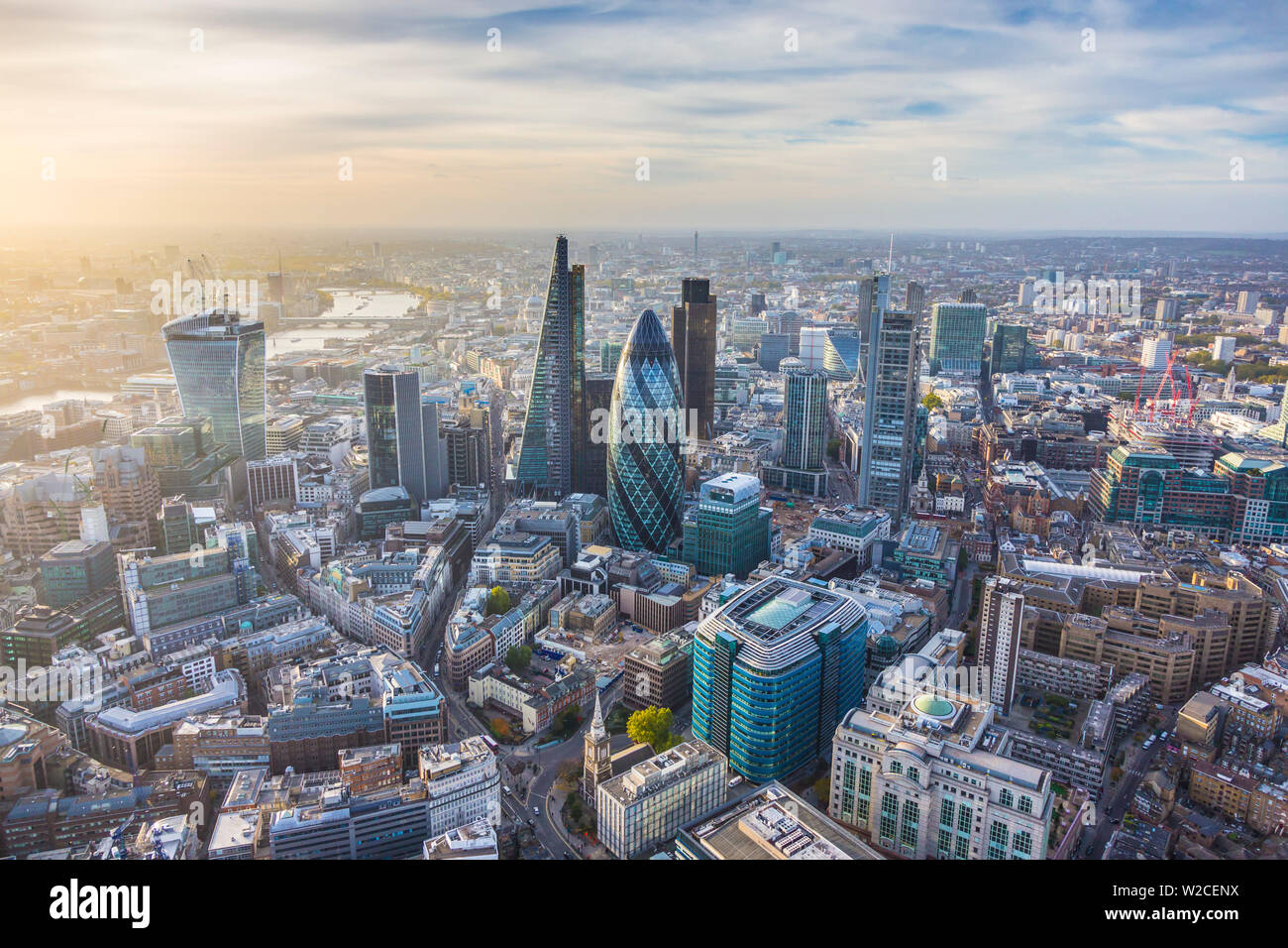 Aerial view from helicopter, London, England Stock Photo