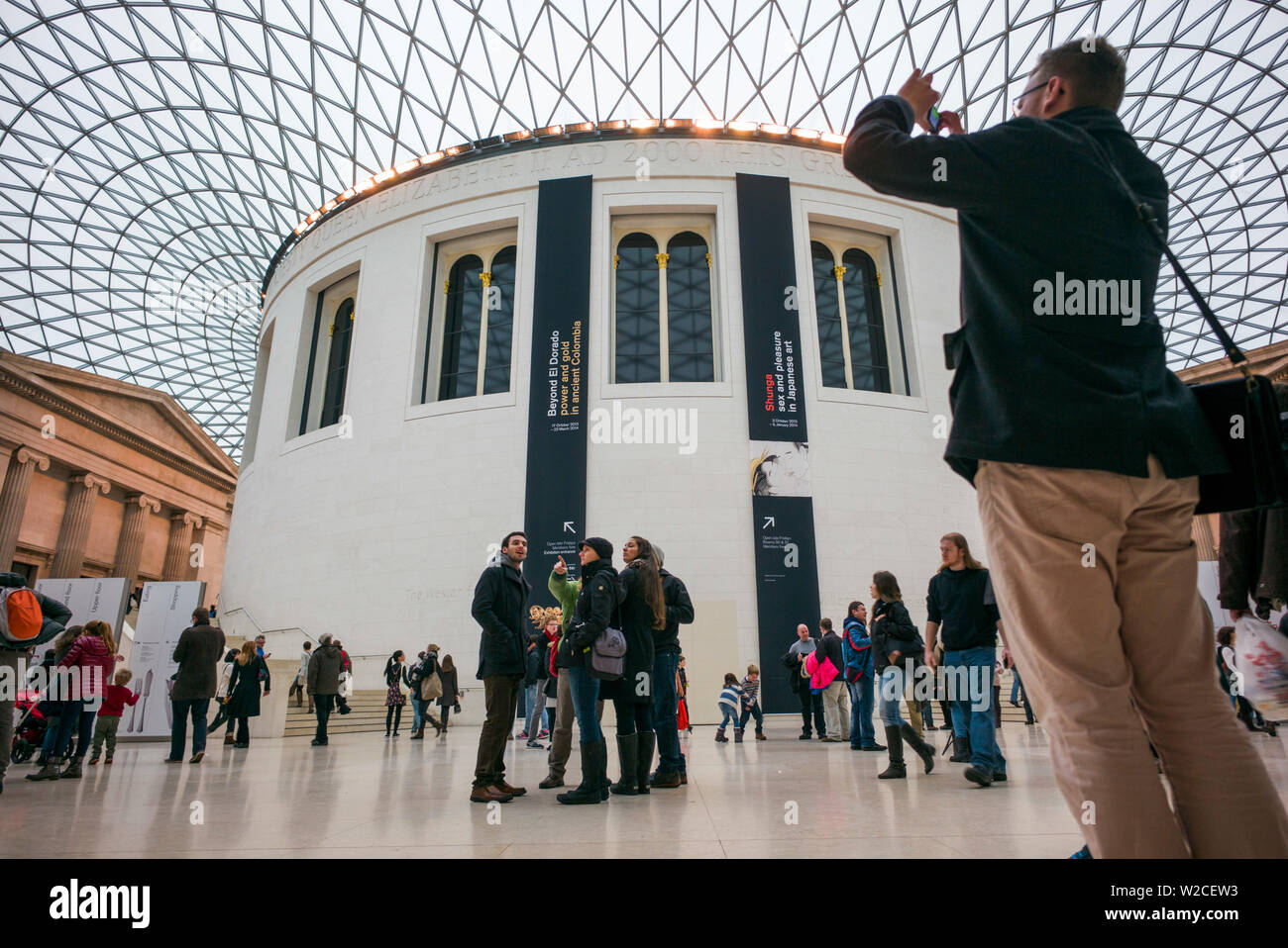 England, London, Bloomsbury, The British Museum, The Great Court by architect Norman Foster, the largest covered square in Europe Stock Photo