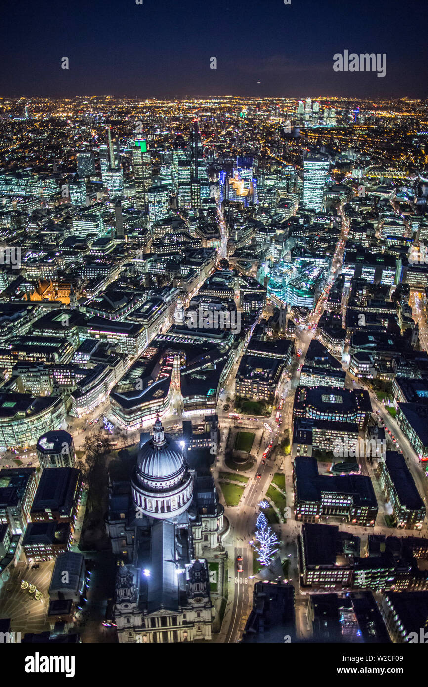 Aerial view of St. Paul's and City of London, London, England Stock Photo