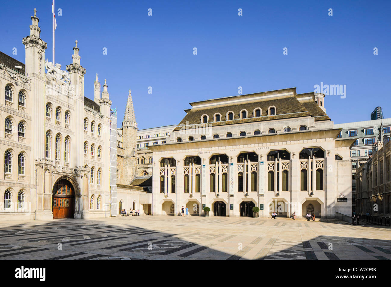 Guildhall and Guildhall Gallery, City of London, London, England, UK Stock Photo