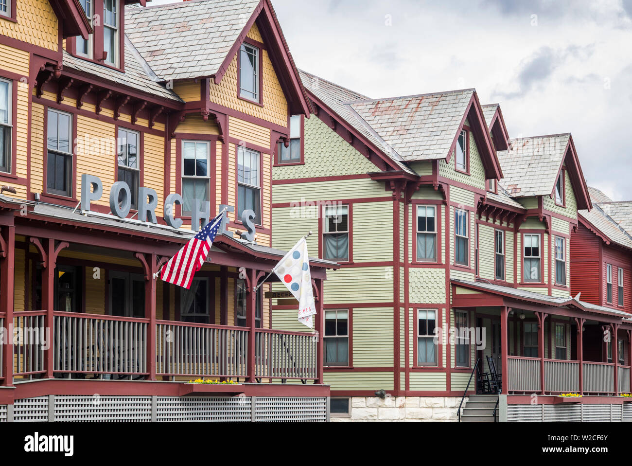 USA, Massachusetts, North Adams, Porches Inn, guest house Stock Photo