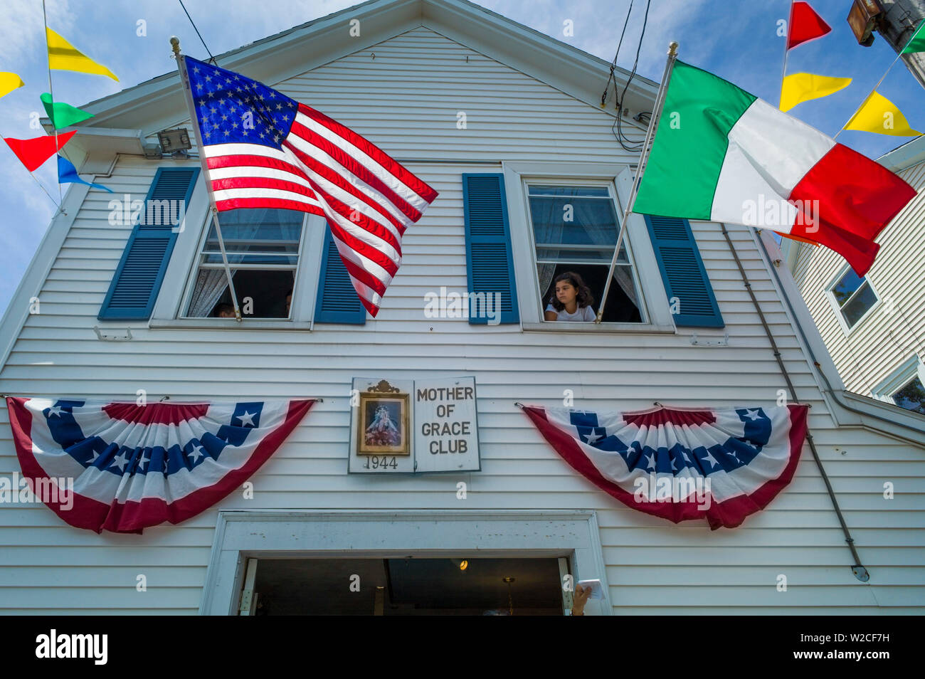 USA, Massachusetts, Cape Ann, Gloucester, Saint Peter's Fiesta, Festival to honor patron saint of fishermen, America's Oldest Seaport Stock Photo