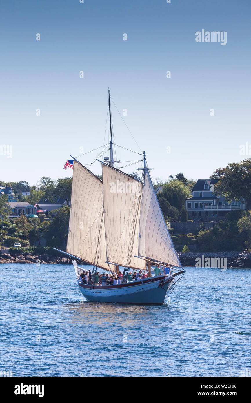 USA, Massachusetts, Cape Ann, Gloucester, annual Gloucester Schooner Festival, schooner Parade of Sail Stock Photo
