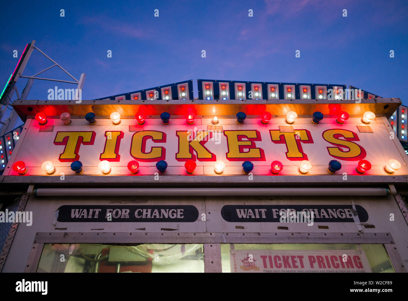 USA, Massachusetts, Cape Ann, Gloucester, annual Saint Peter's Fiesta, carnival rides Stock Photo